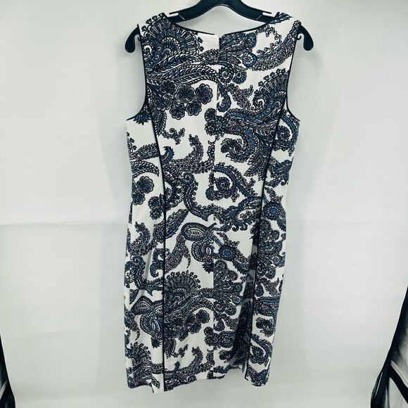 Talbots Women's Sheath Dress Paisley Floral Pattern Casual Mini Black Size 12 - Picture 10 of 11